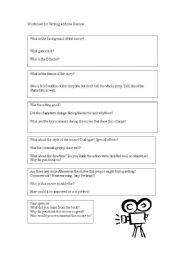 English Worksheet: Writing Movie Reviews