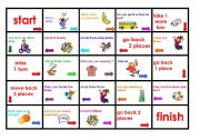 English Worksheet: basic english activity board game