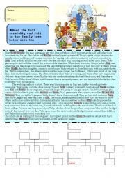 English Worksheet: Reading - Family ties-2 pages