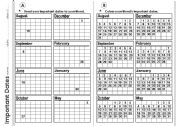 English worksheet: Dates_ Information Gap