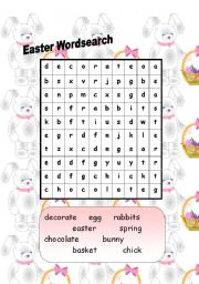 English Worksheet: Easter Wordsearch 