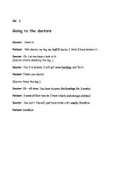 English Worksheet: going to the doctor roleplay