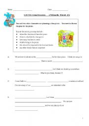 English Worksheet: planning a class picnic (school activity)