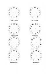 English worksheet: clocks to label