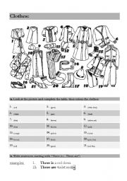 English Worksheet: Clothes