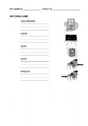 English Worksheet: In the classroom