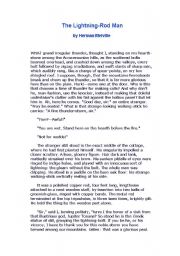 English Worksheet: The lightning-Rod Man
