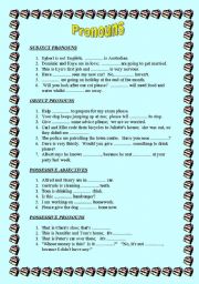 English Worksheet: Pronouns