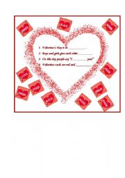 English Worksheet: Valentine game