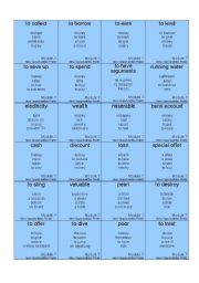 English Worksheet: taboo cards to revise the words New Opportunities Pre-intermediate module 7