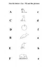 English Worksheet: Join big and small letters  (with pictures)