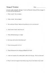English Worksheet: Manage It Chapter of Financial Literacy for Teens