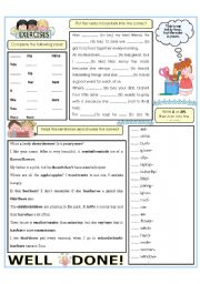 English Worksheet: EXERCISES - for beginners