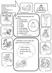 English Worksheet: Frogs and Past Continuous