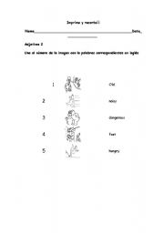 English worksheet: Adjectives