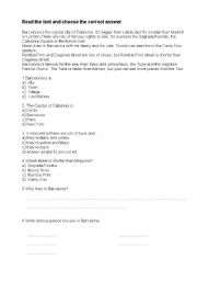 English Worksheet: Comprehension text