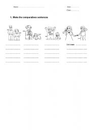 English Worksheet: Comparatives