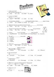 English worksheet: Review of basic grammar structures