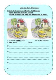 Find 7 Differences_There-is/There-are & Preposit of Place(2 PAGES)