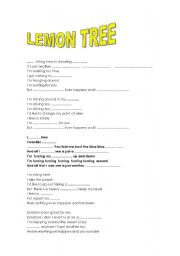 English Worksheet: lemon-tree song 