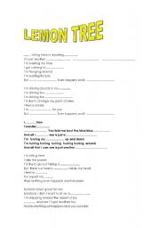 English worksheet: lemon-tree song 