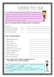 English Worksheet: VERB TO BE/ PERSONAL INFORMATION