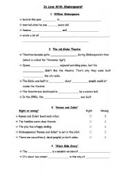 English Worksheet: Shakespeare