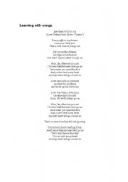English Worksheet: What is love?
