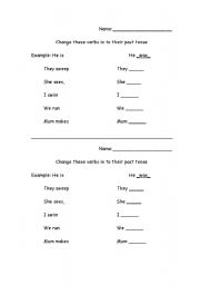 English worksheet: verb tenses