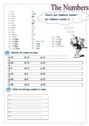 English Worksheet: the numbers