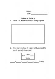 English worksheet: Perimeter Activity