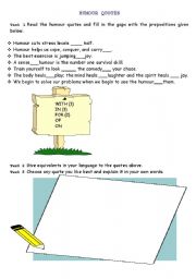 English Worksheet: Humour quotes and Murphys laws