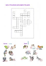 English Worksheet: Puzzle -  ANIMALS