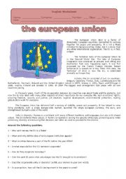 English Worksheet: THE EUROPEAN UNION