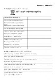 English Worksheet: Simple Present  