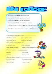 English Worksheet: IN CASE  