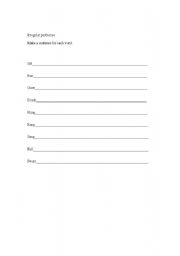 English Worksheet: irregular past tese