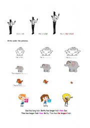 English Worksheet: He is tall.  - Comparatives