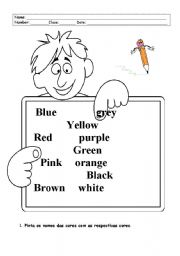 English Worksheet: Paint the colours