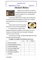 English Worksheet: Sherlock holmes