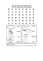 English Worksheet: My Clothe