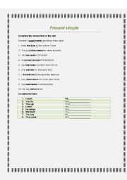 English worksheet: present simple 