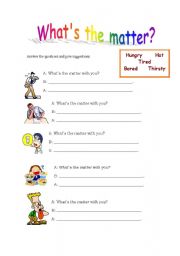 English Worksheet: Whats the matter?