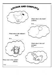 English Worksheet: colour