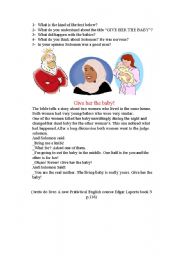 English Worksheet: GIVE HER THE BABY