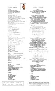 English Worksheet: pretty lyrics