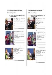 English Worksheet: greetings  are cool!!!!!