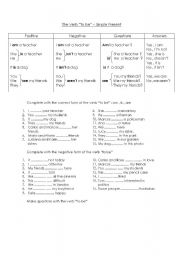 English Worksheet: to be