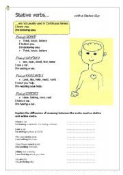 English Worksheet: Stative/ Active (dynamic) verbs