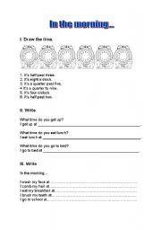 English worksheet: IN THE MORNING